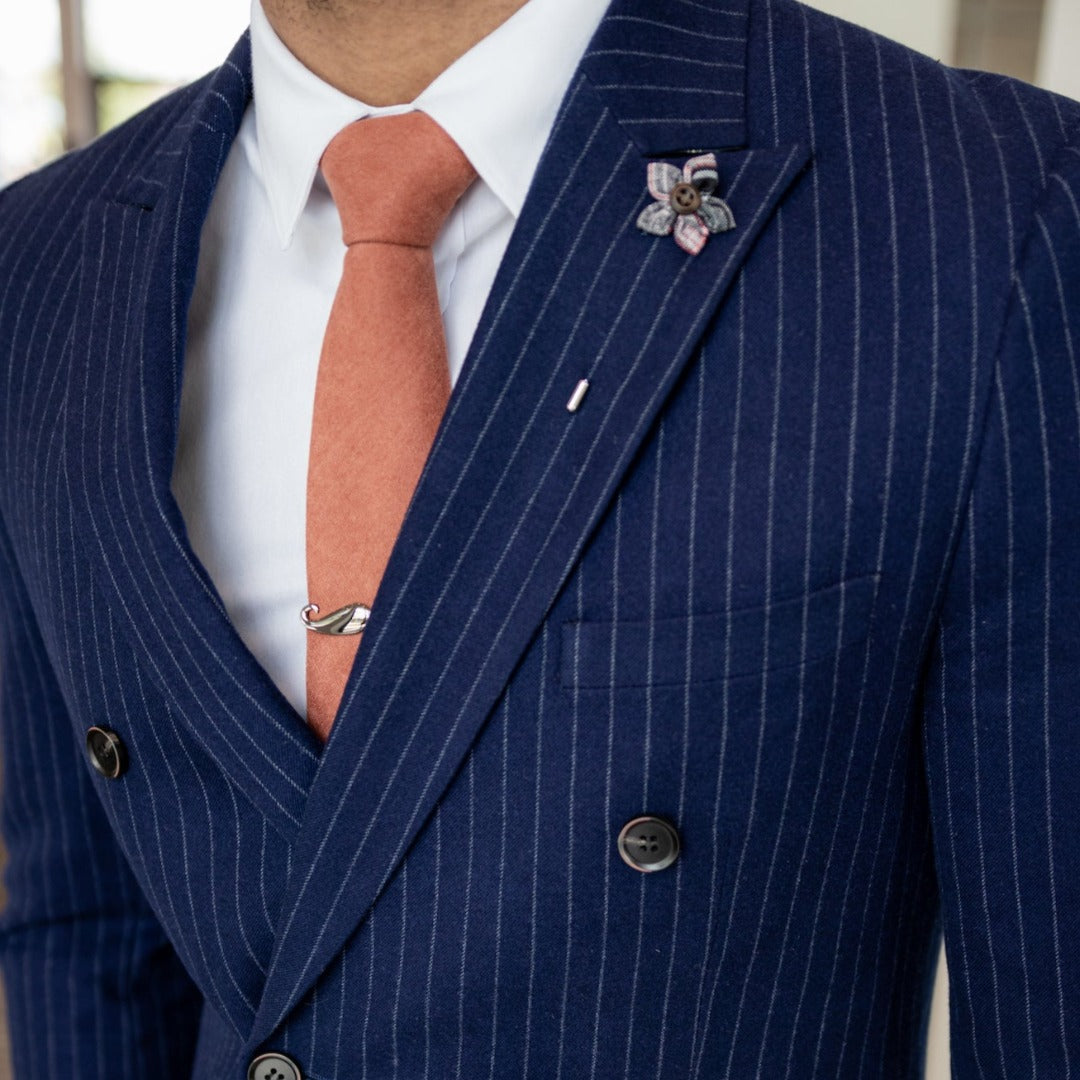 Microsuede Burnt Orange Tie Set - Art Of The Gentleman