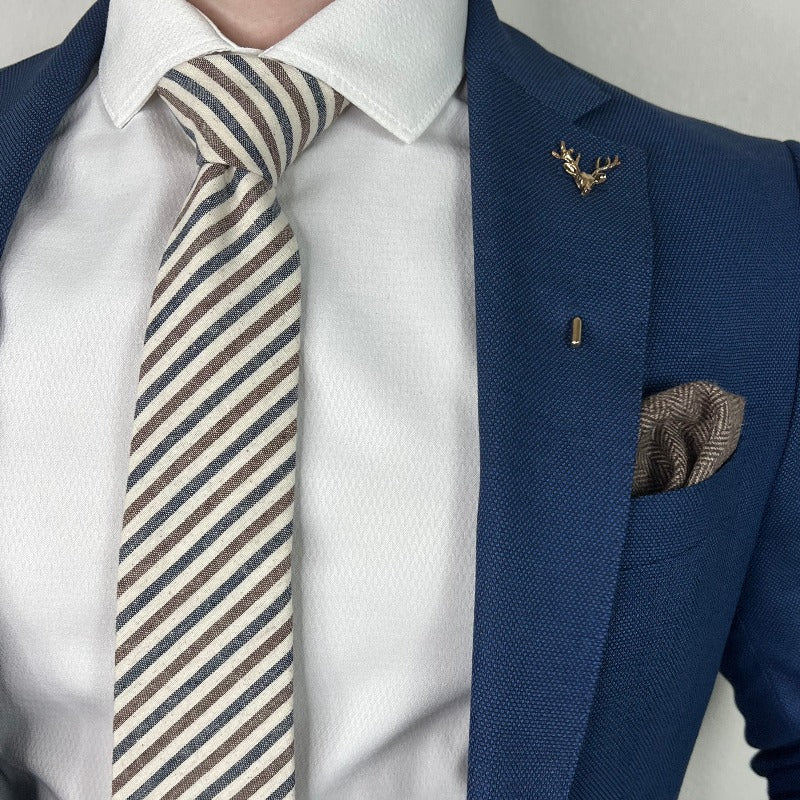 Striped Oxford Tie Set Traditional Width
