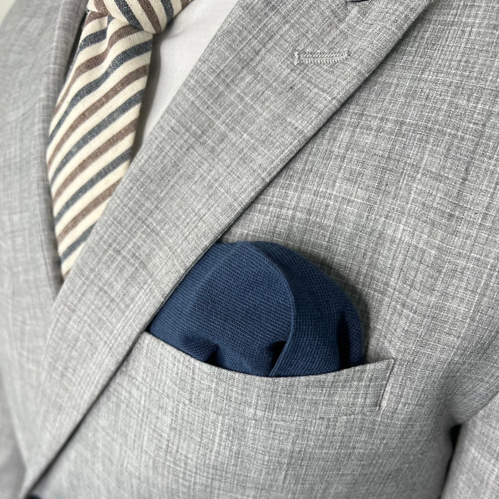 Navy Rounded Square Solid Marine Navy Pocket Square