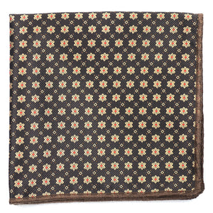 Jacquard Mini Brown Pocket Square