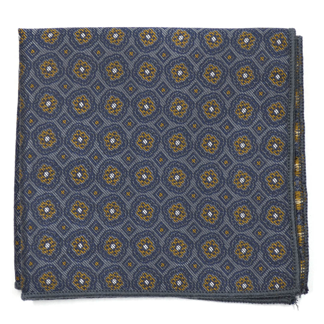 Jacquard Steel Blue Pocket Square