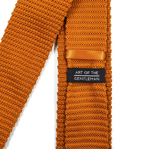 Knitted Burnt Orange Tie