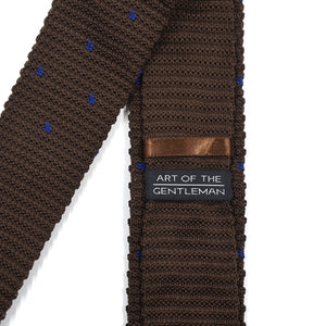 Knitted Point Brown Polka Dot Tie