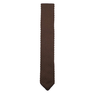 Knitted Point Brown Tie
