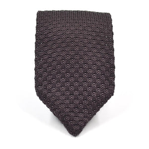 Knitted Point Brown Tie