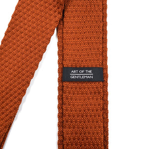 Knitted Point Burnt Orange Tie Set
