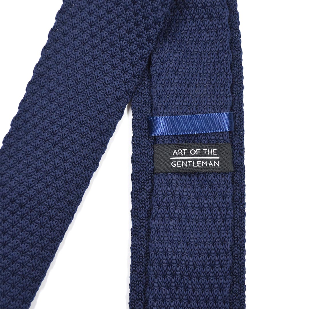 Knitted Point Navy Tie Set - Art of The Gentleman