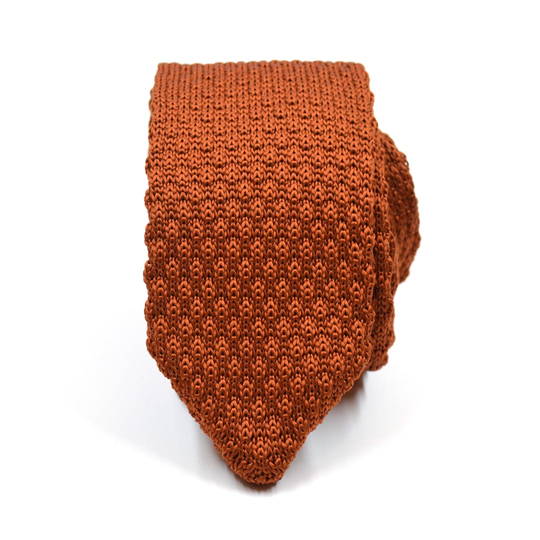 Burnt Orange Silk Knit Necktie Burnt Orange Silk Knit Necktie