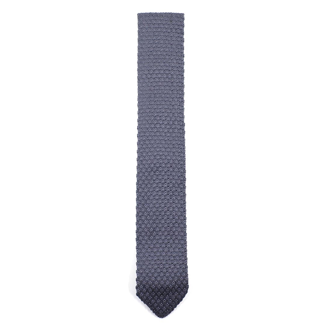 Knitted Point Silver Tie