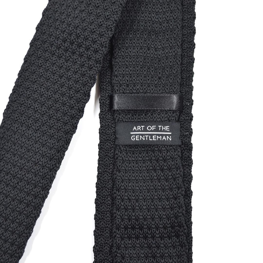 Knitted Point Slate Tie