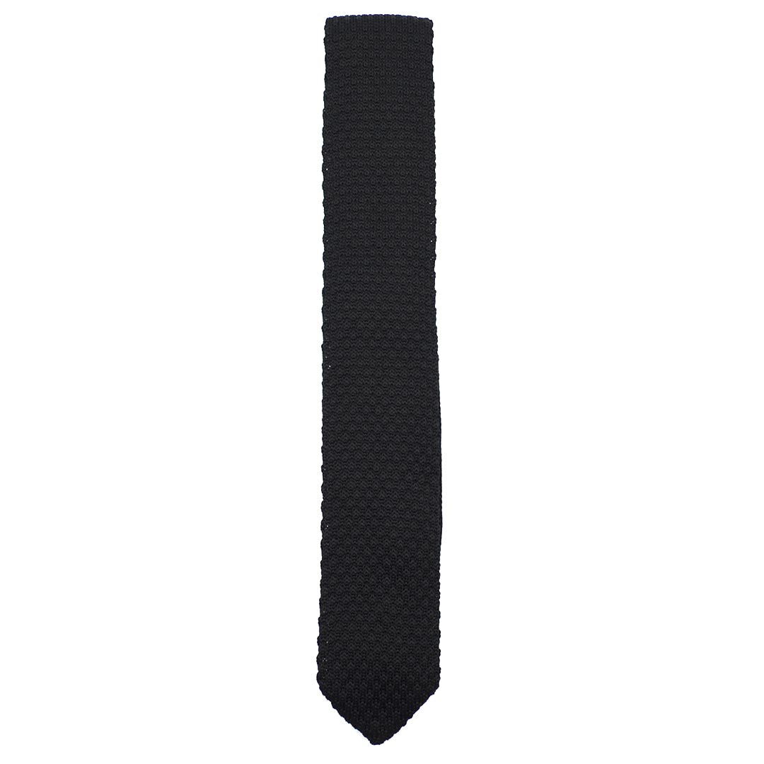 Knitted Point Slate Tie