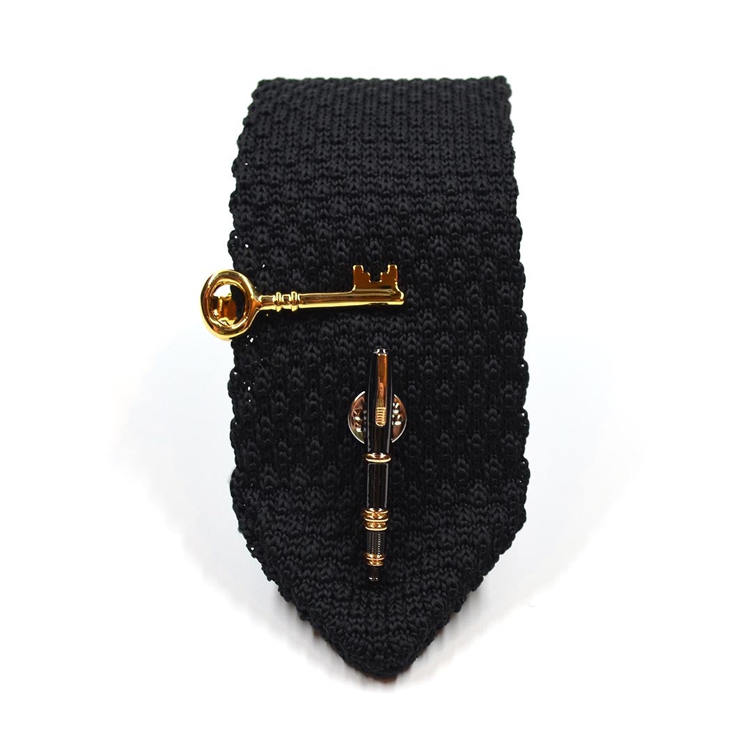 Knitted Point Slate Tie Set