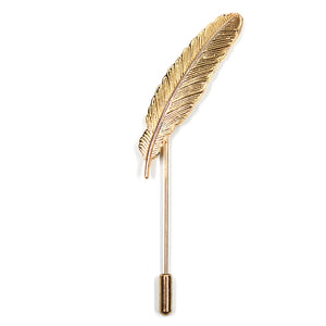 Lapel Pin - Gold Feather
