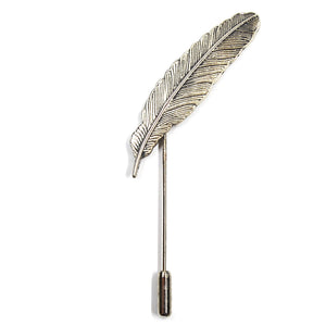 Lapel Pin - Silver Feather