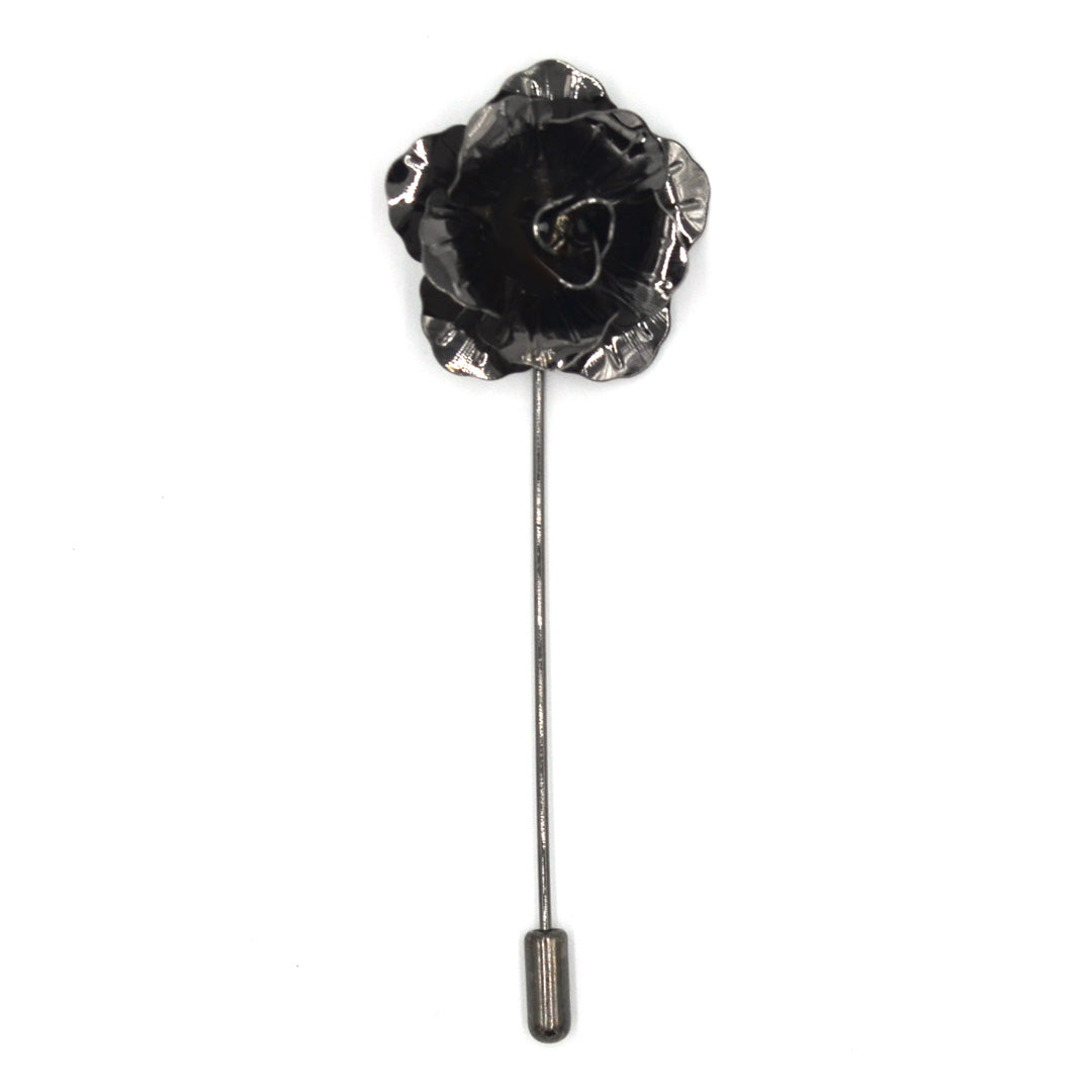 Art of The Gentleman Lapel Pin - Floral Gun Metal