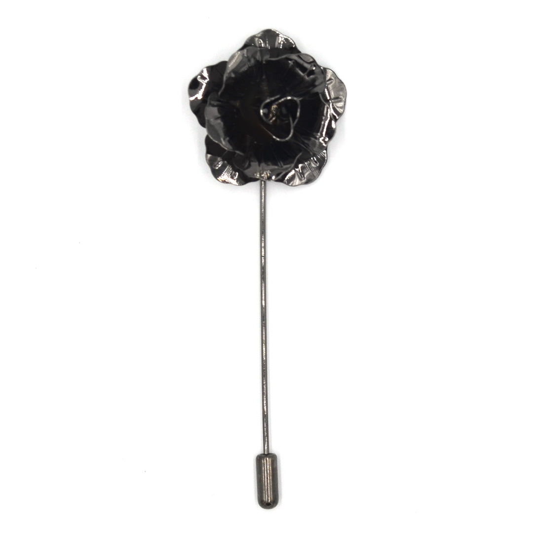 Lapel Pin - Floral Gun Metal