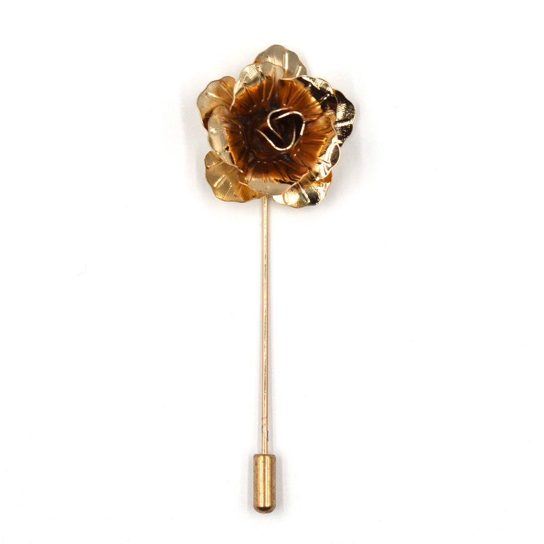 Lapel Pin - Floral Gold