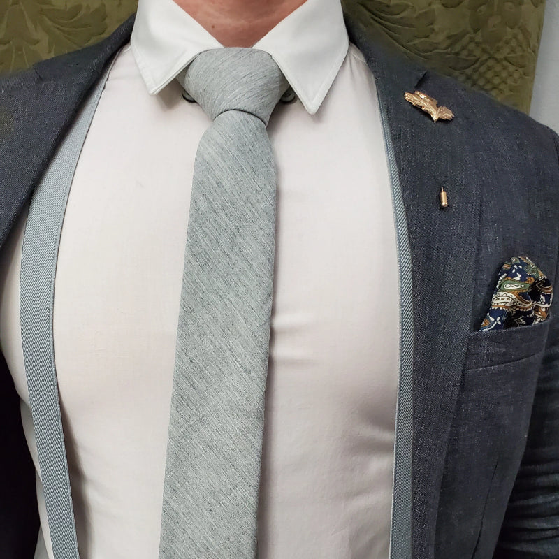 Linen Grey Tie