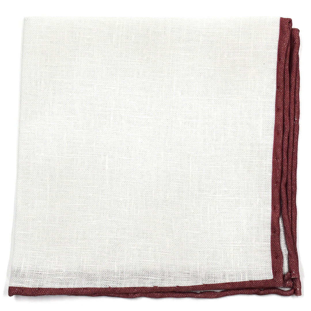 Mauve Chianti Border Linen Pocket Square