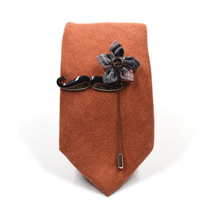 Microsuede Burnt Orange Tie Set