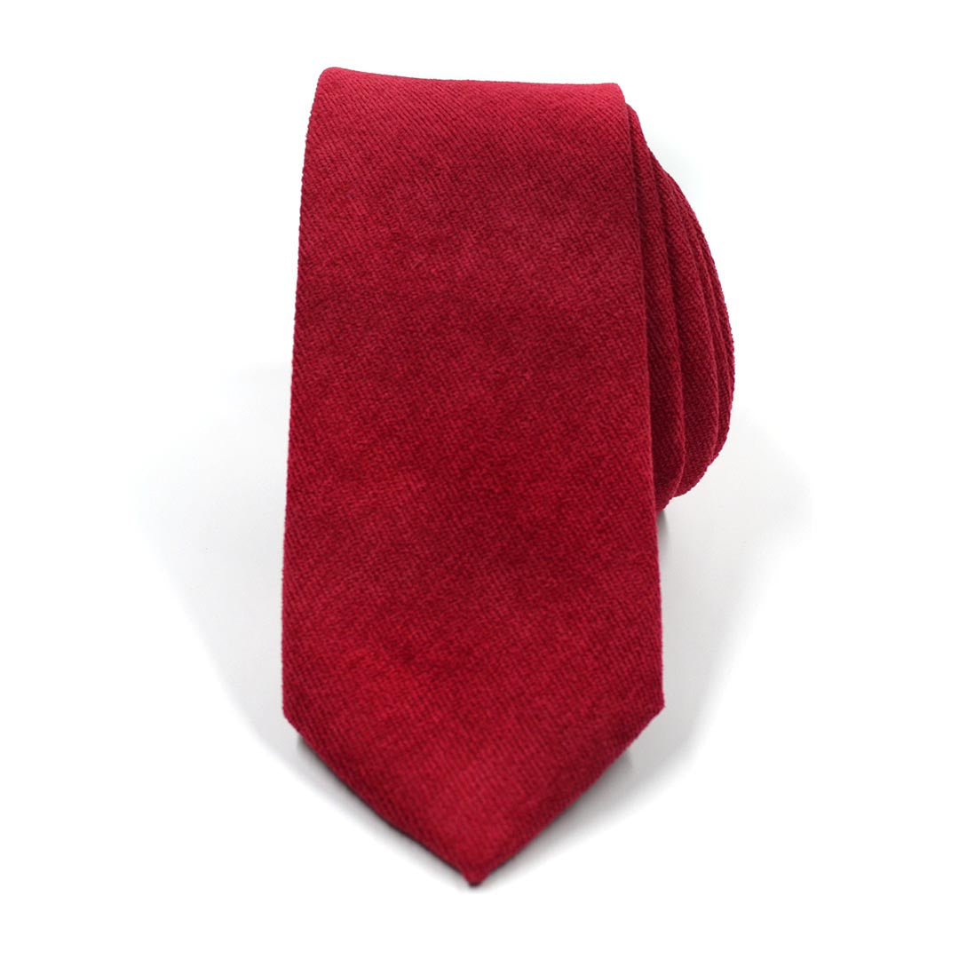 Microsuede Burnt Red Tie