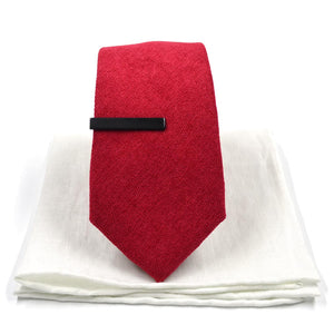 Microsuede Burnt Red Tie Set