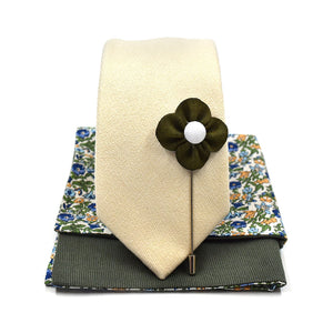 Microsuede Ivory Tie Set Traditional