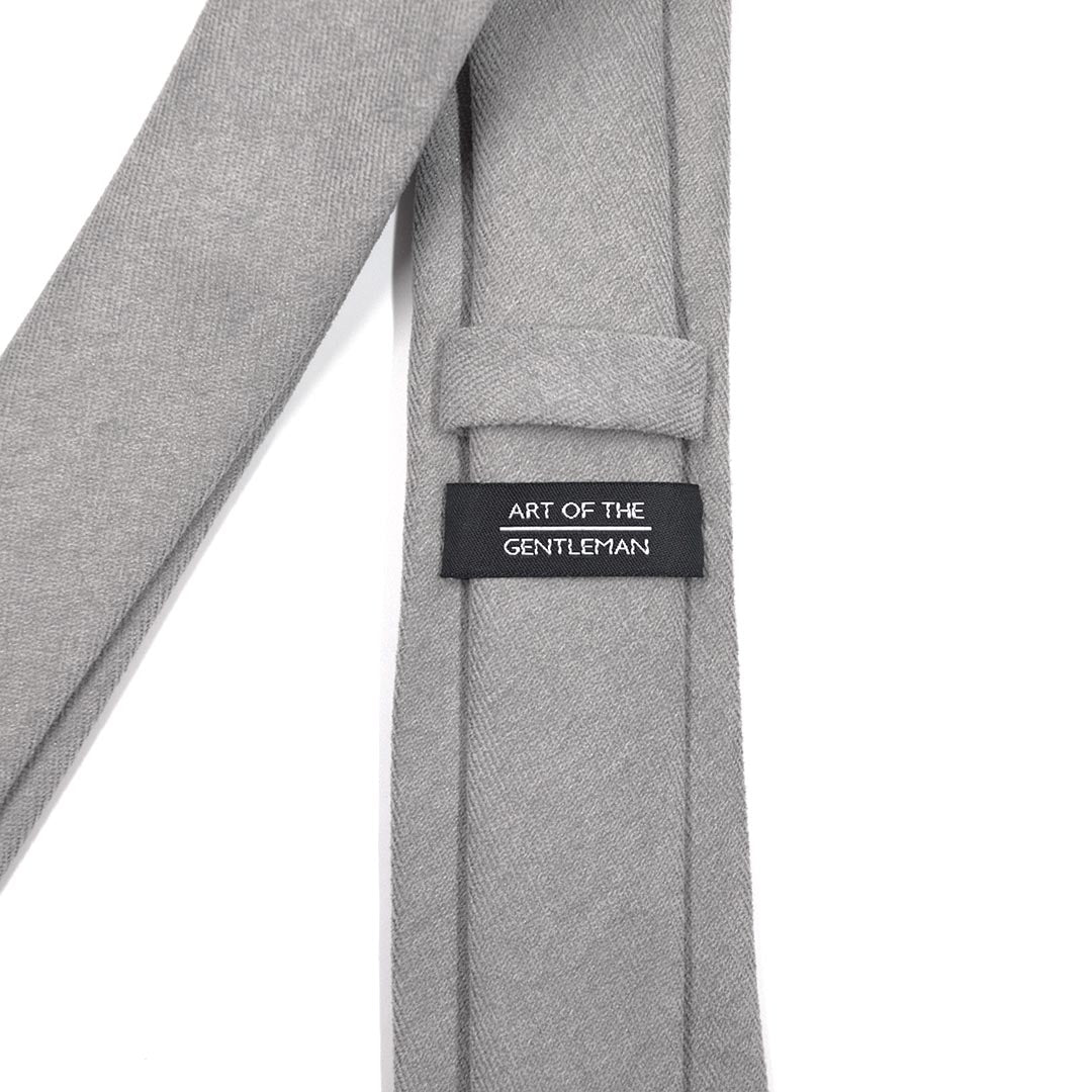 Microsuede Light Grey Tie Set - Art of The Gentleman