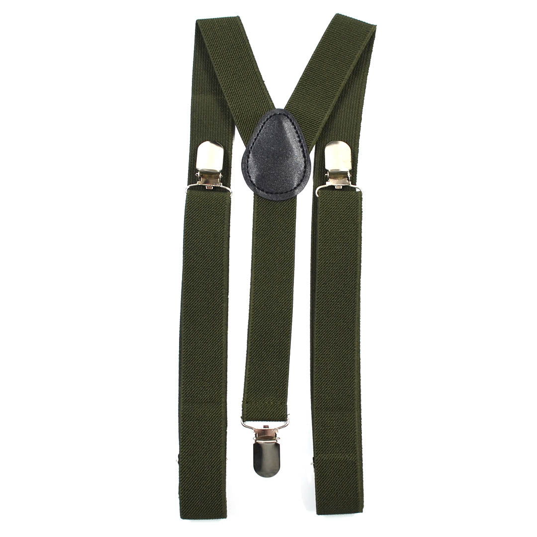Solid Olive Green Suspenders
