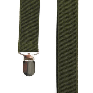 Solid Olive Green Suspenders