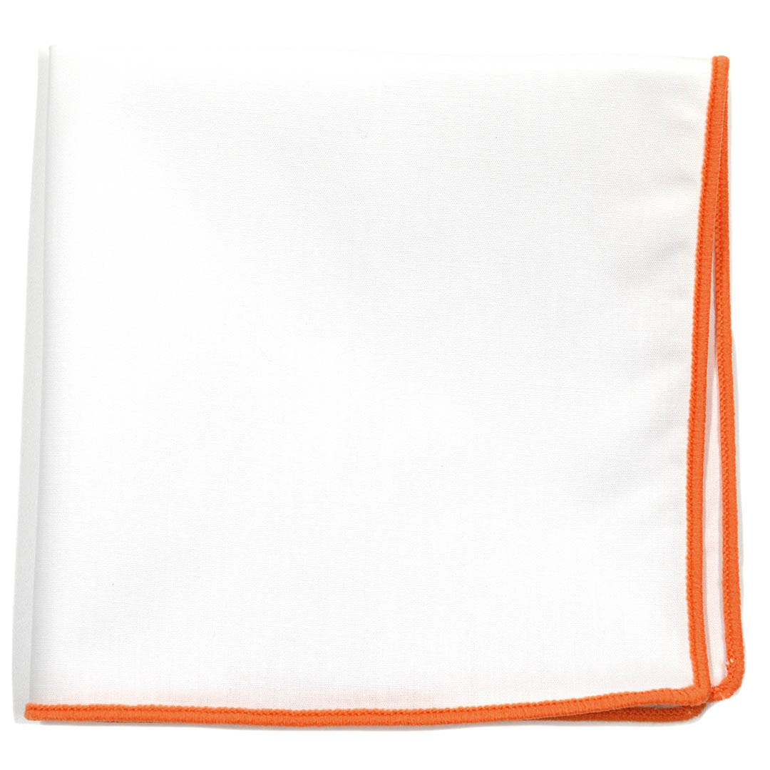 Orange Border Pocket Square