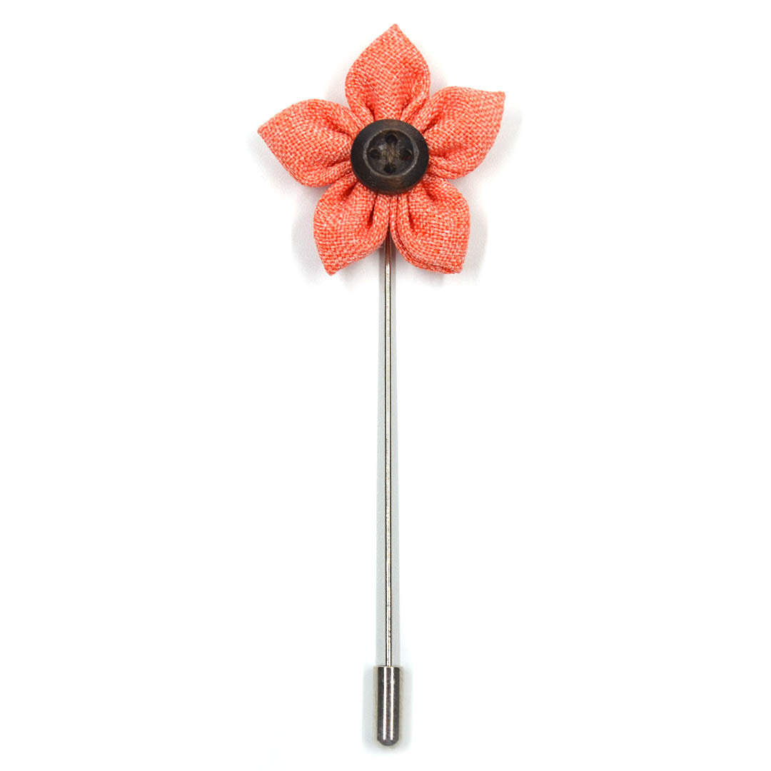 Lapel Pin - Wildflower Orange
