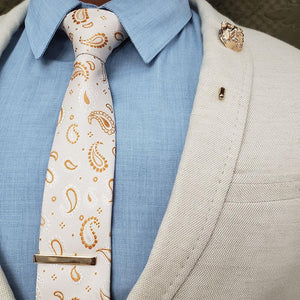 Paisley Crest Pearl Tie