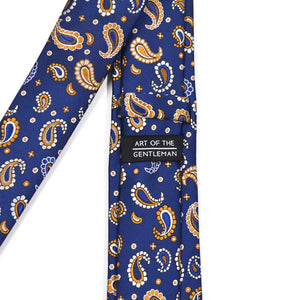Paisley Crest Sapphire Tie