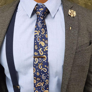 Paisley Crest Sapphire Tie