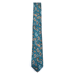 Paisley Crest Teal Tie