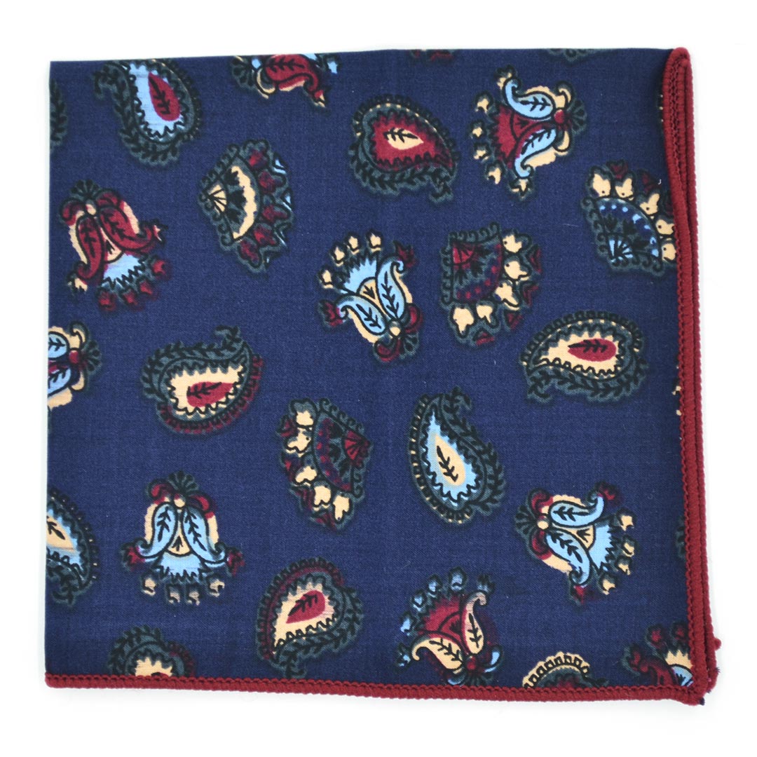 Paisley Navy Pocket Square