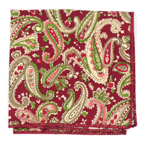 Paisley Scarlet Shamrock Pocket Square