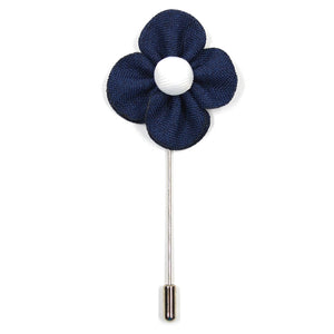 blue flower lapel pin