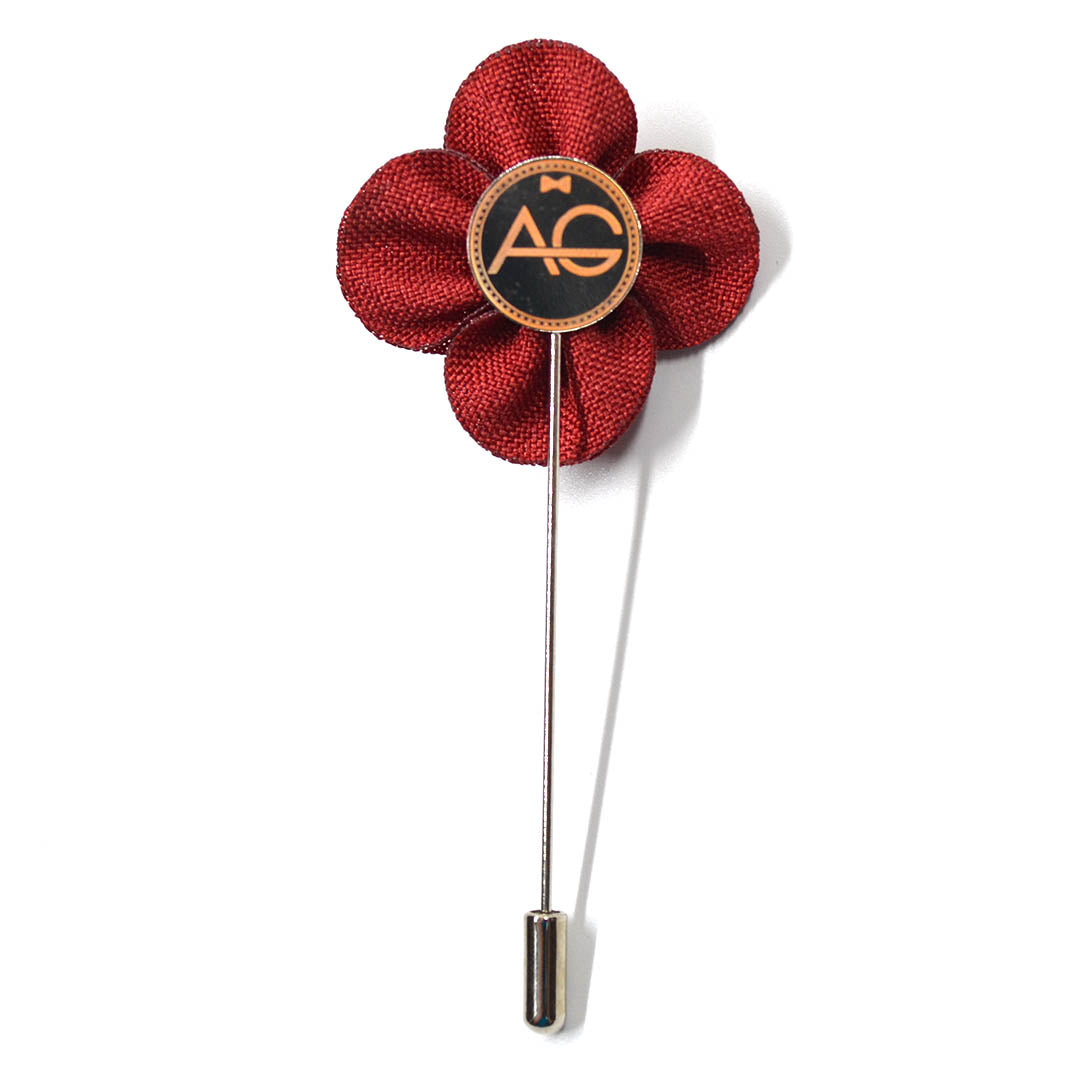 Lapel Pin - Pearl Floral Red