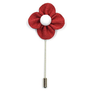 Lapel Pin - Pearl Floral Red