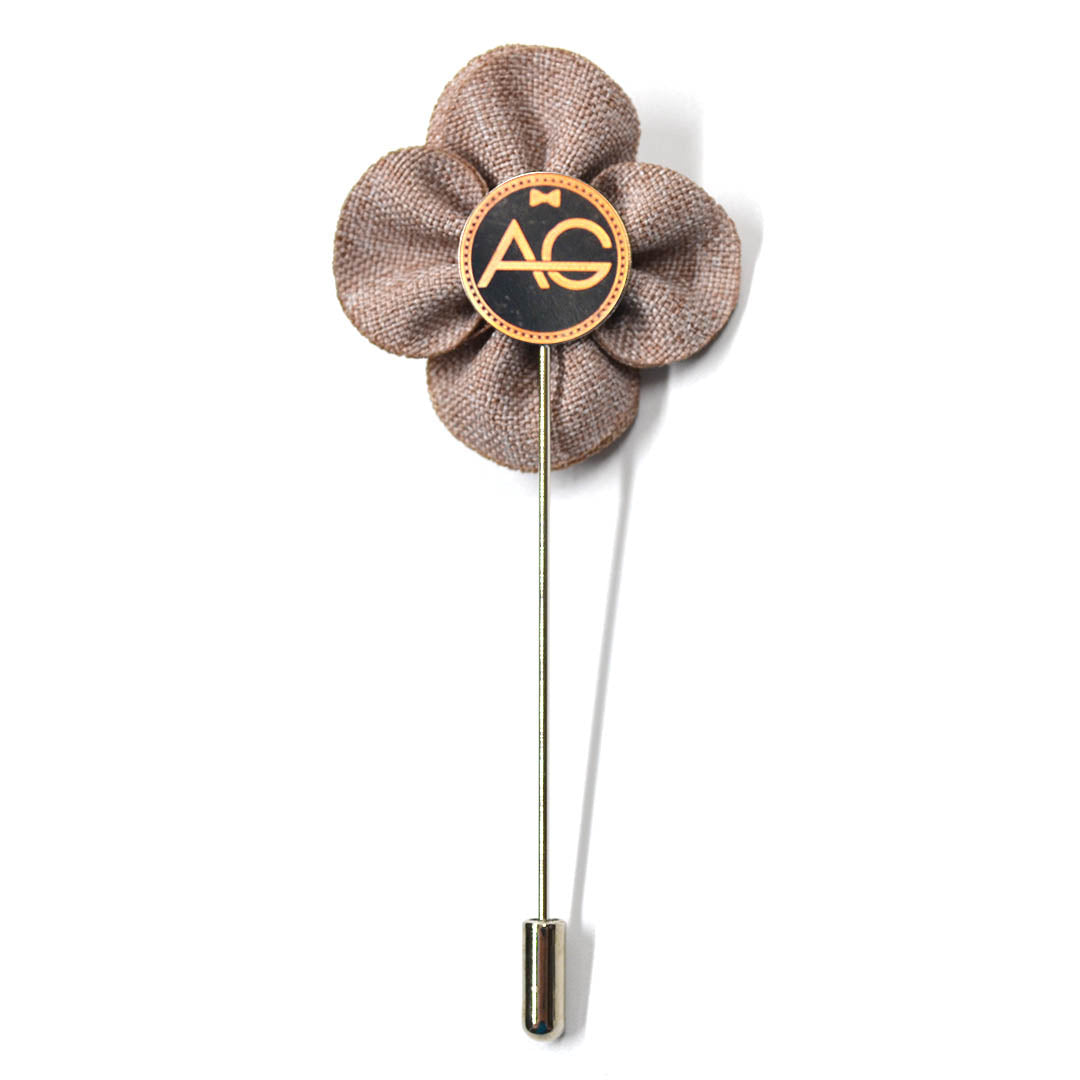 Lapel Pin - Pearl Floral Taupe