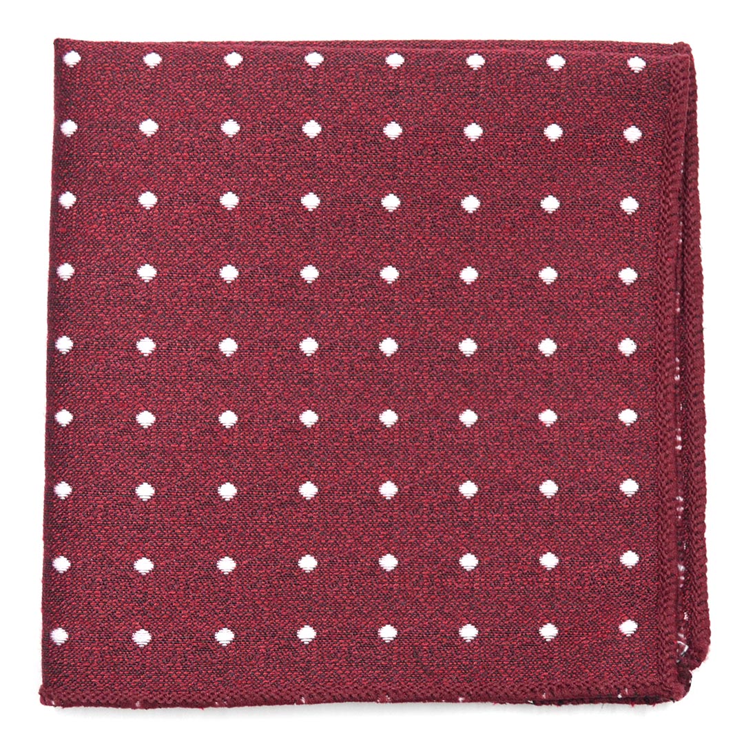 Polka Dot Crimson Pocket Square