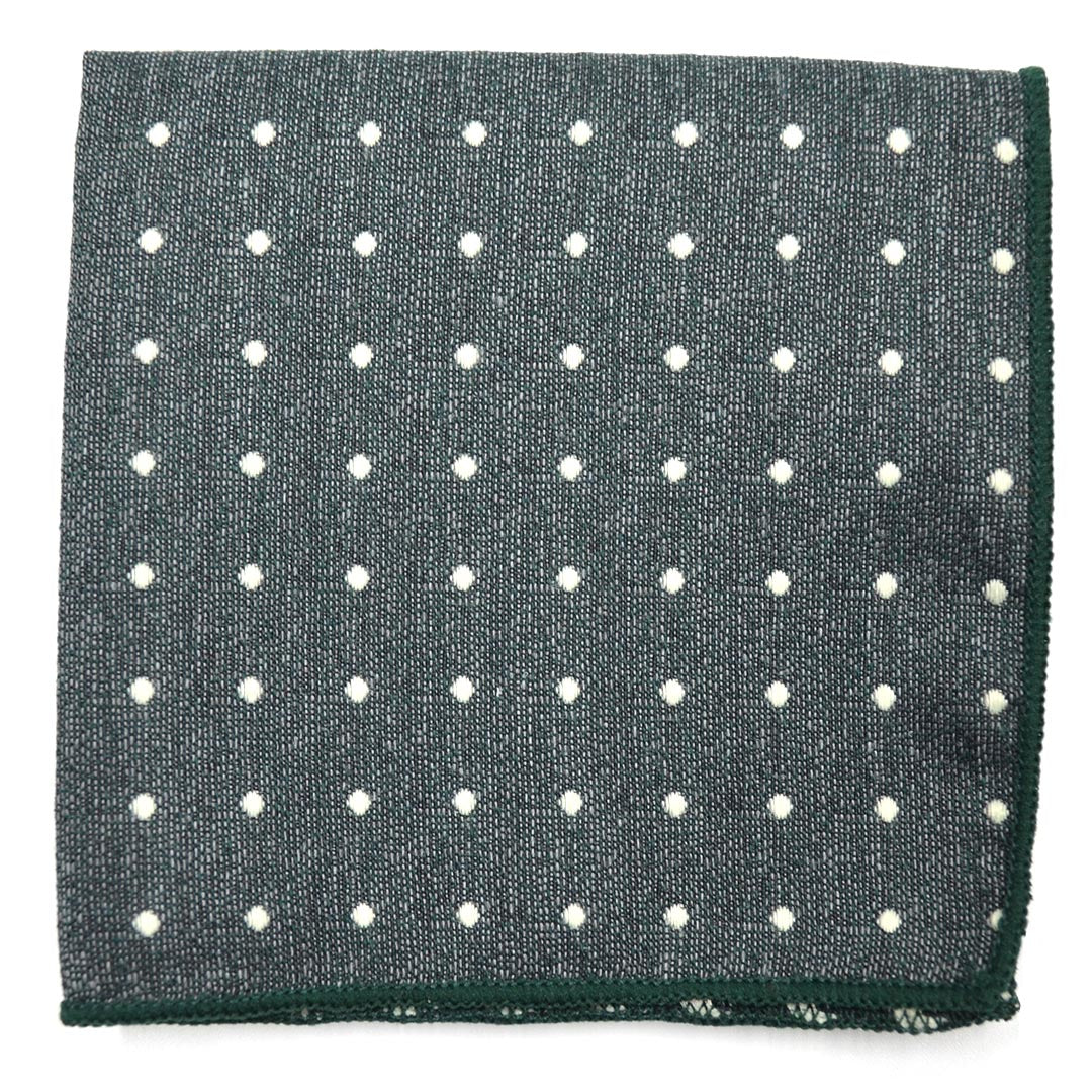 Polka Dot Hunter Green Pocket Square