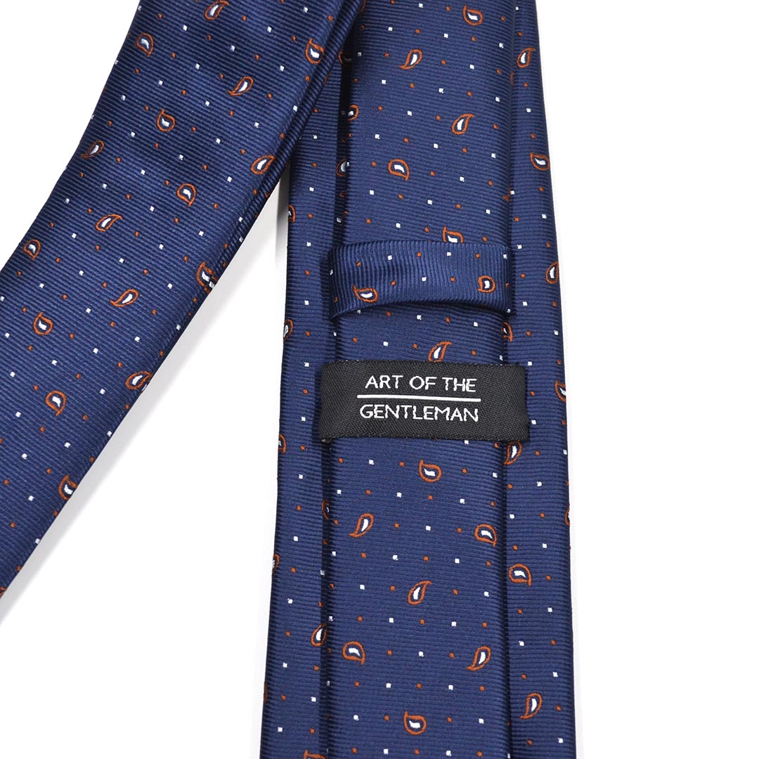 Polka Dot Paisley Navy Tie