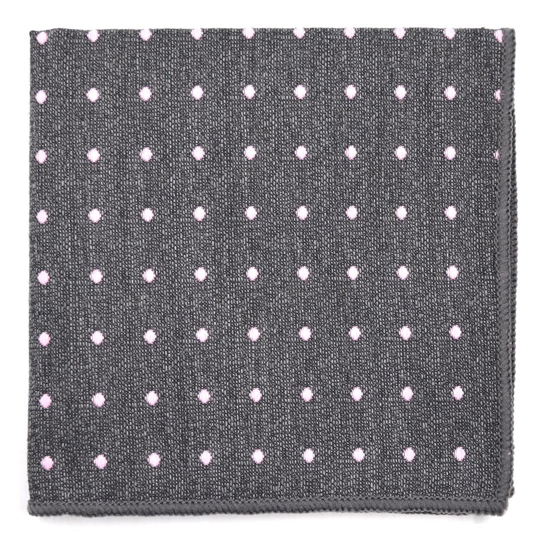 Polka Dot Dark Grey Pocket Square
