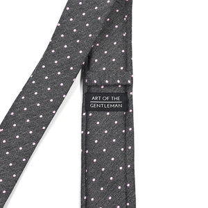 Polka Dot Dark Grey Tie Set