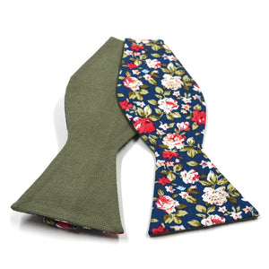 Floral Riley Reid Linen Self Tie Bow Tie