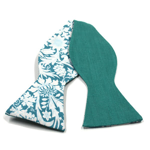 Floral Tiffany Linen Self Tie Bow Tie