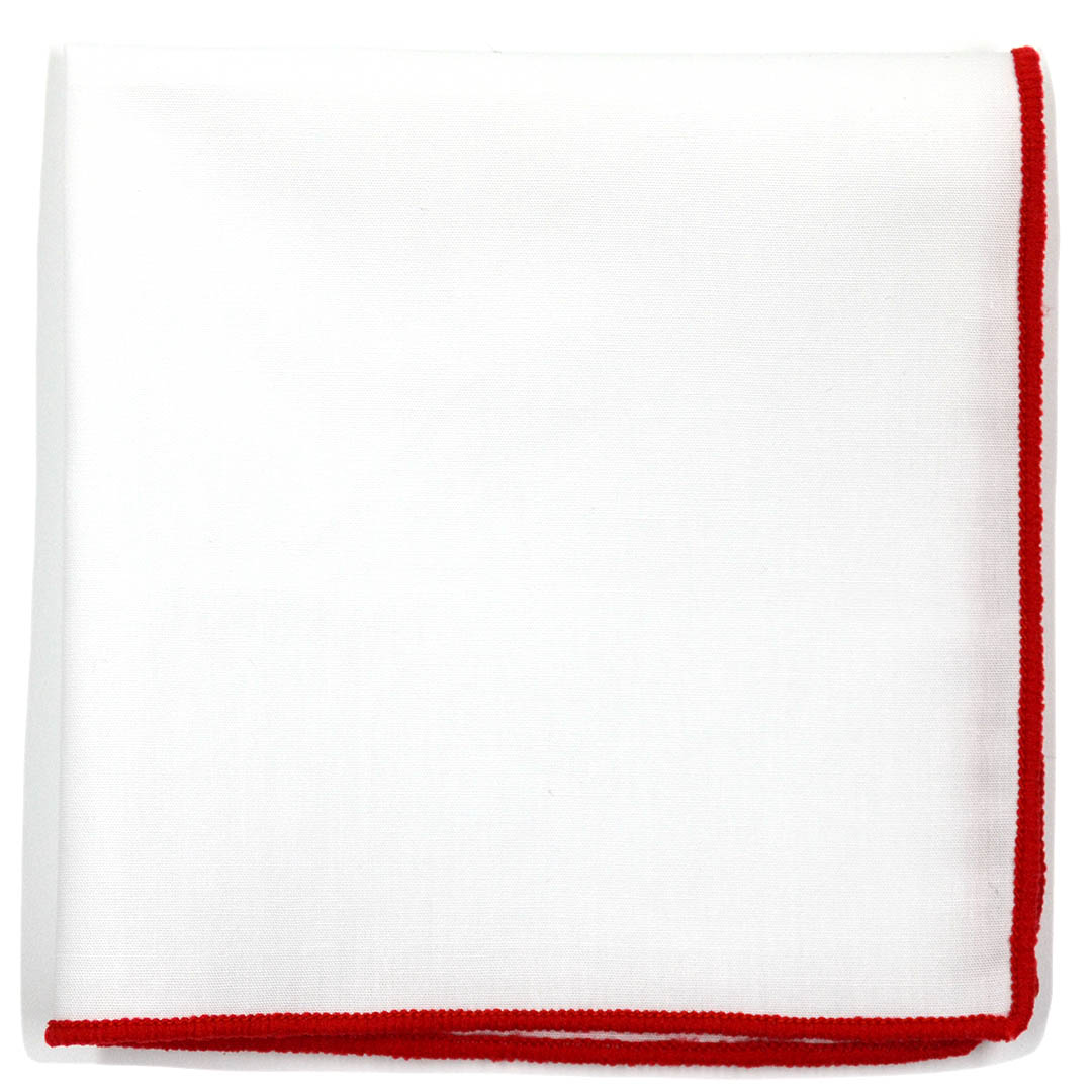 Red Border Pocket Square